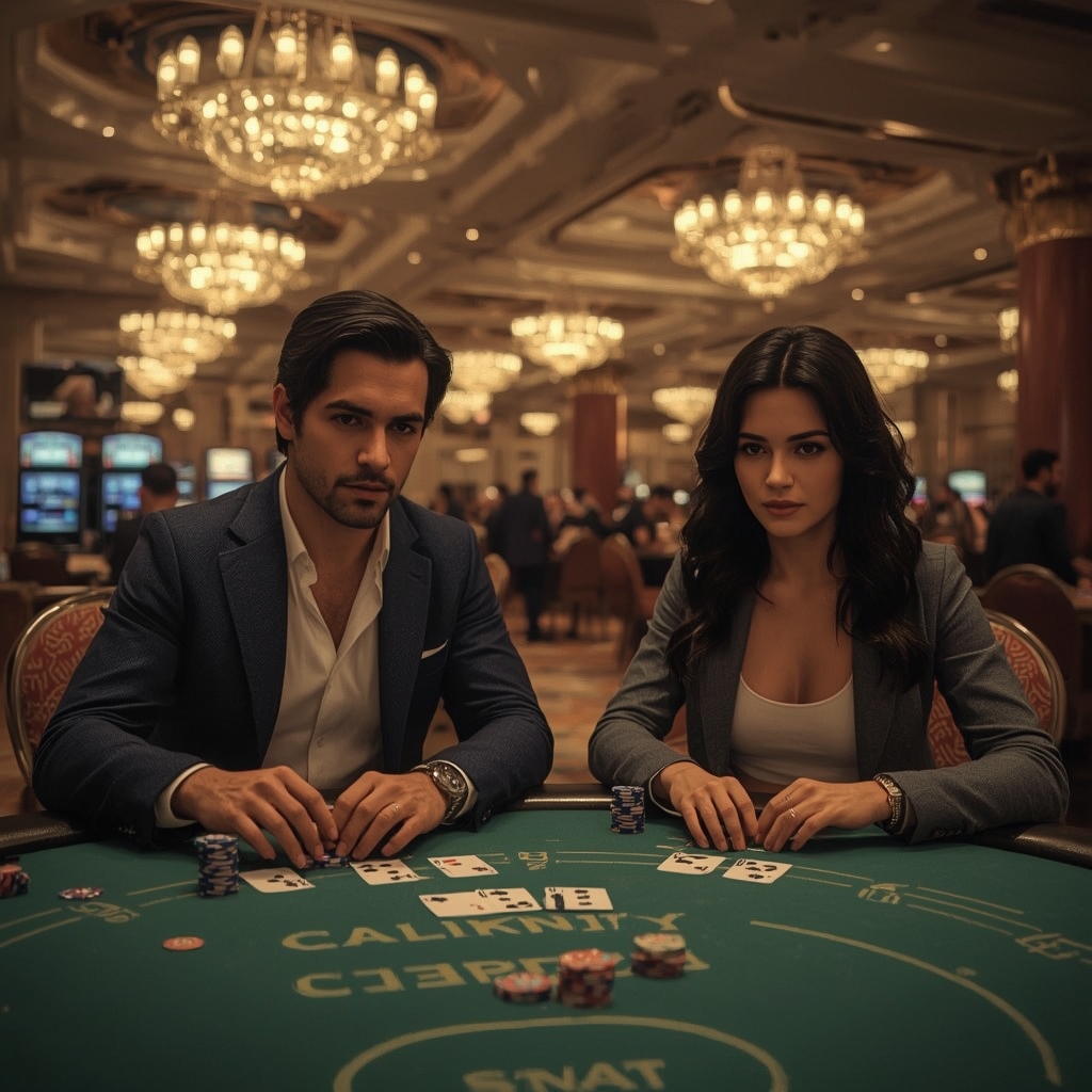 Deux joueurs de poker dans un AZUR CASINO